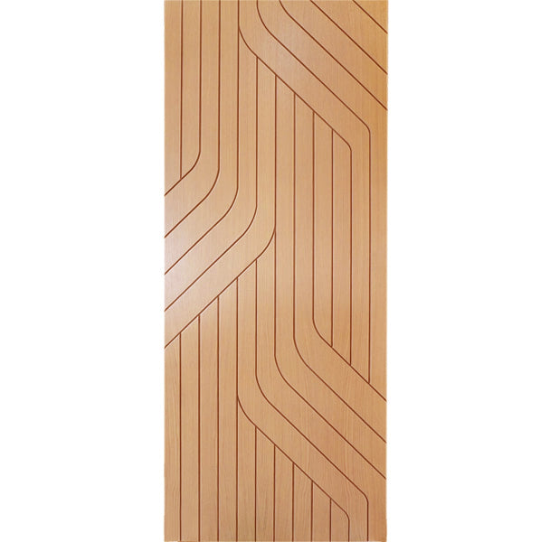 Ultra - Modern White Oak Wood Entry Solid Door