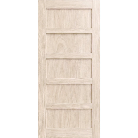 Interior 5-Panel Shaker White Oak Modern Design Door