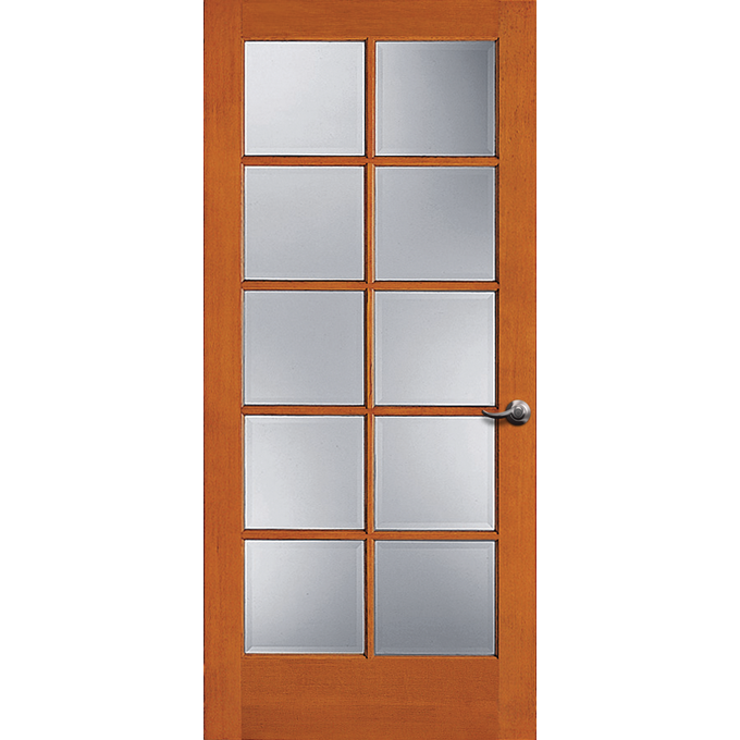 10-Lite Doug Fir Wood & Single Pane Clear Glass French Patio Door — Lux ...