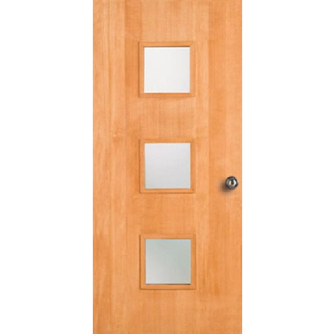 3 Square Light - Exterior Modern Mid Century Solid Unfinished Doug Fir Wood Door