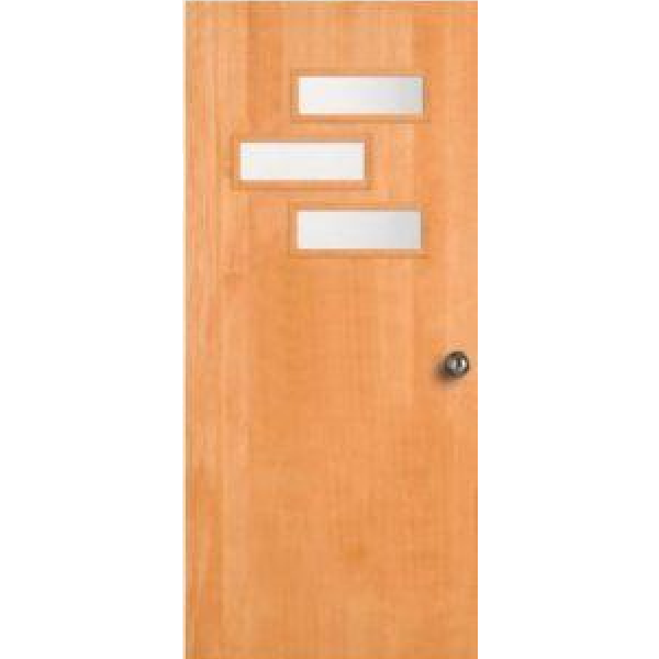 3 Slim Light - Exterior Modern Mid Century Solid Unfinished Doug Fir Wood Door
