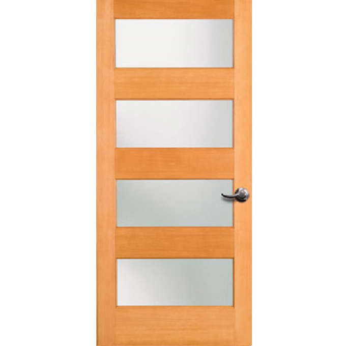 4 Light - Exterior Modern Mid Century Solid Unfinished Doug Fir Wood Door