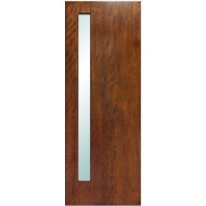 Avanti - Modern Mahogany Wood & White Laminated Glass Entry Solid Door
