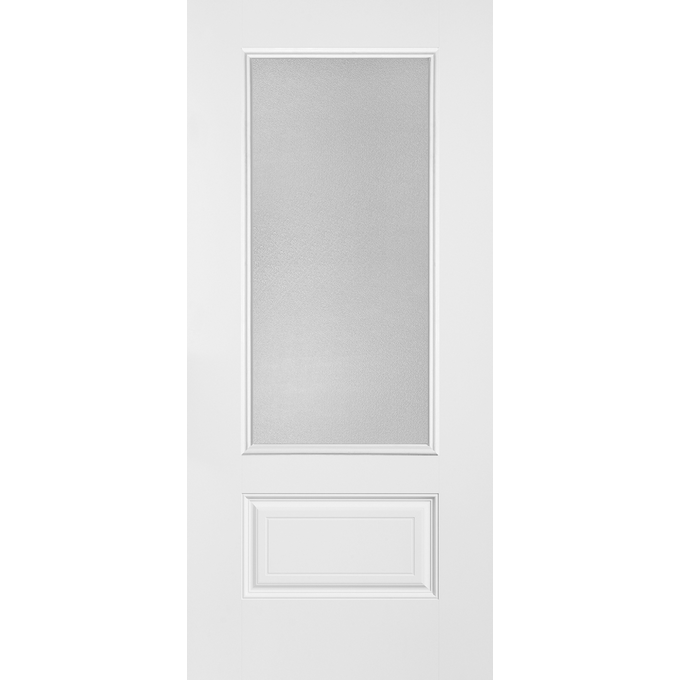 Belleville Smooth Fiberglass 1 Panel Hollister Door 3/4 Lite with Clear Glass Classic Door