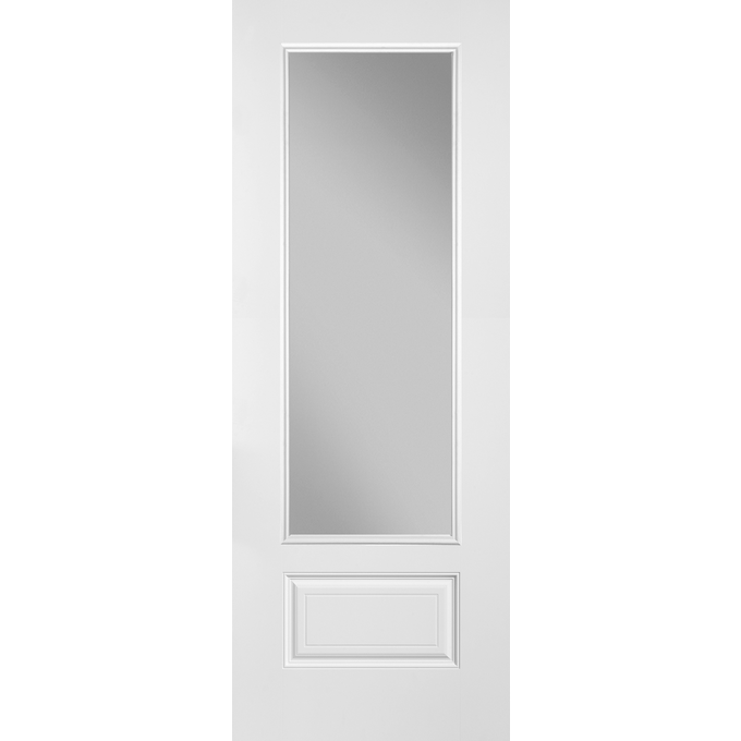 Belleville Smooth Fiberglass 1 Panel Hollister Door 3/4 Lite with Clear Glass Classic Door