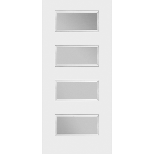 Belleville Smooth Fiberglass 4 Lite Equal Door with Clear Glass (6-8ft)