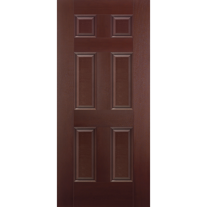 Belleville Smooth Fiberglass 6 Panel Mahogany Classic Door