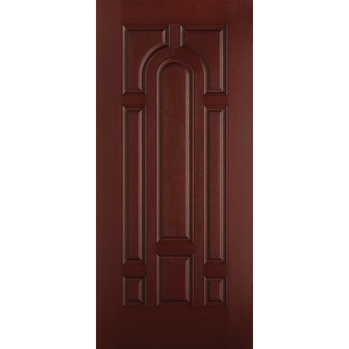 Belleville Smooth Fiberglass Parliament Style 8 Panel Mahogany Classic Door