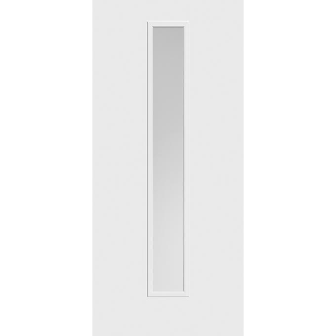 Belleville Smooth Fiberglass Vertical 1-Lite (Center) Pearl Glass Modern Door