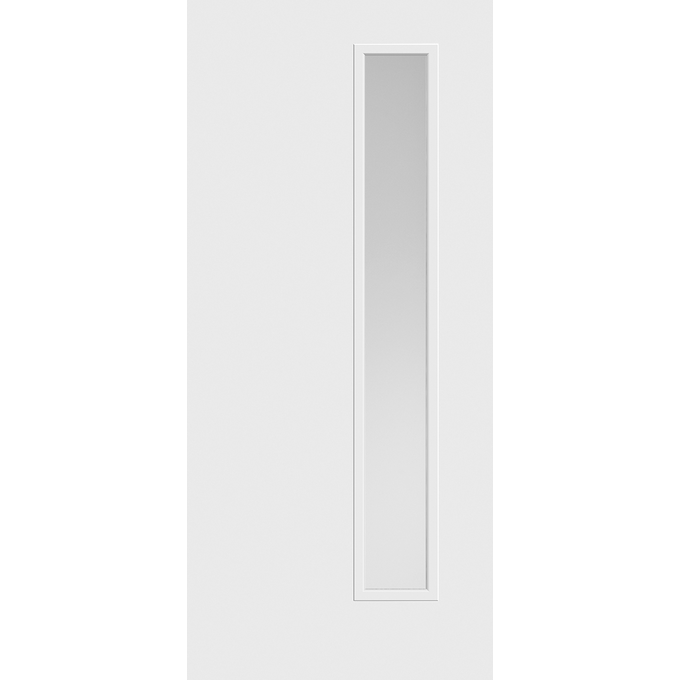 Belleville Smooth Fiberglass Vertical 1-Lite (Right-Side) Pearl Glass Modern Door