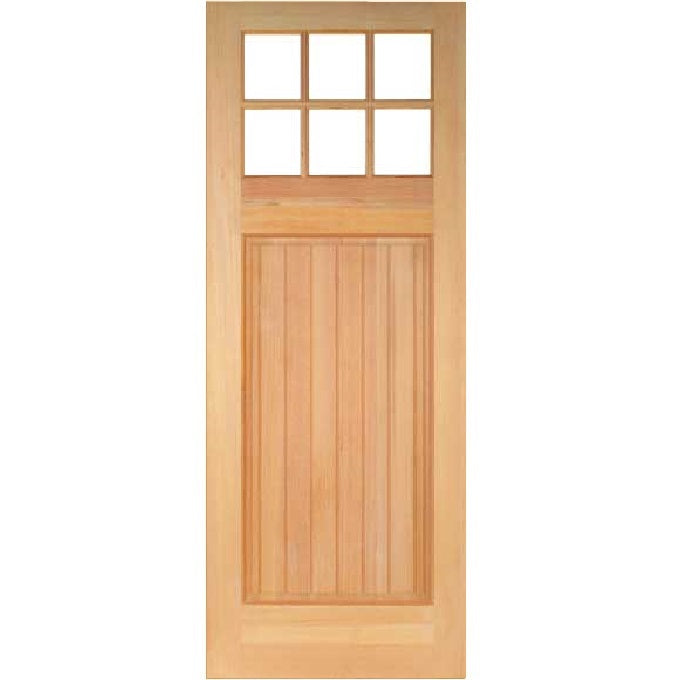 Ellis - Craftsman Doug Fir Wood with Clear Glass Entry Door