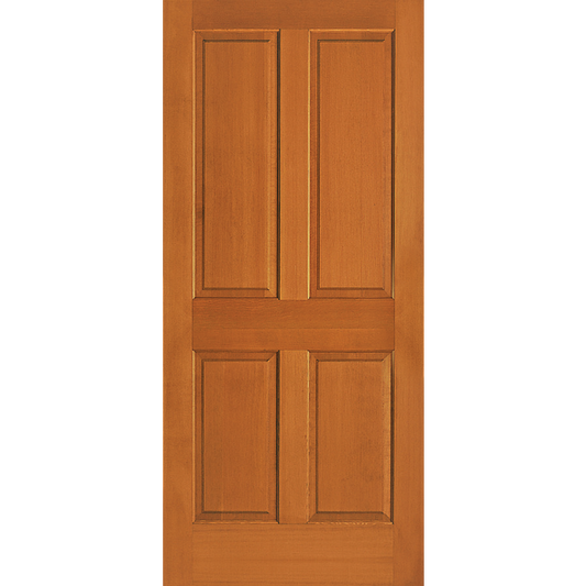 Interior Raised 4-Panel Stain Grade Doug-Fir Wood Door