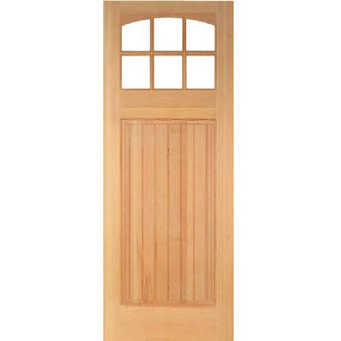 Gamble - Craftsman Doug Fir Wood with Clear Glass Entry Door
