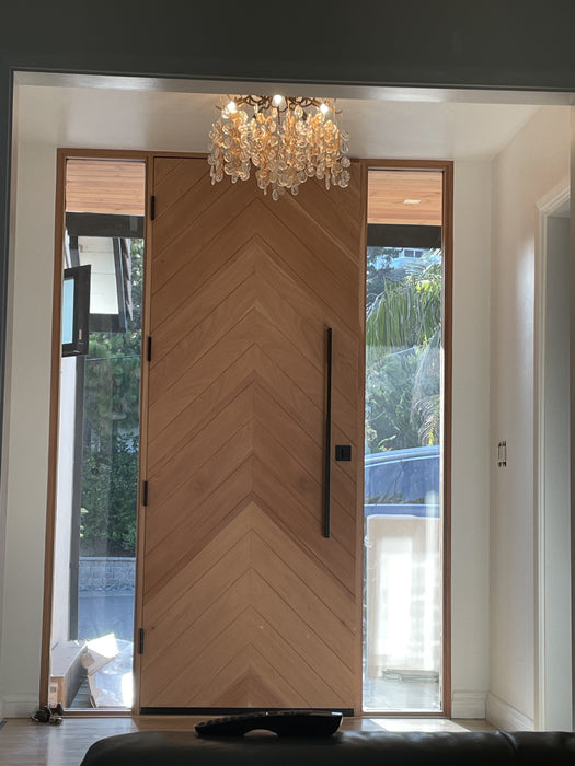 Chevron - Modern Entry Solid Wood Door
