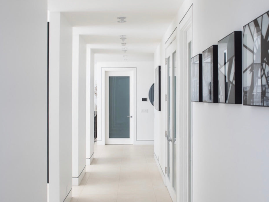 Interior 1-Lite White Laminate Glass Primed Door