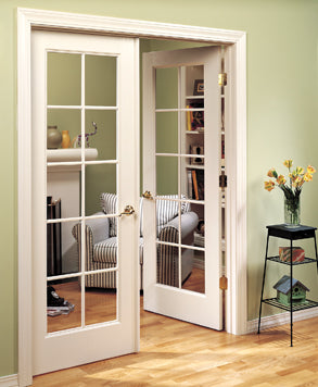 Interior 10-Lite Single Pane Clear Glass Primed French Door