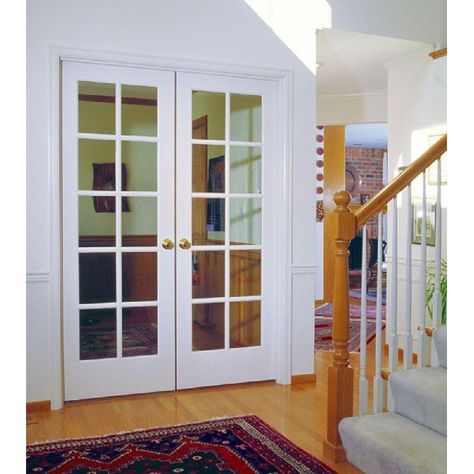 Interior 10-Lite Single Pane Clear Glass Primed French Door