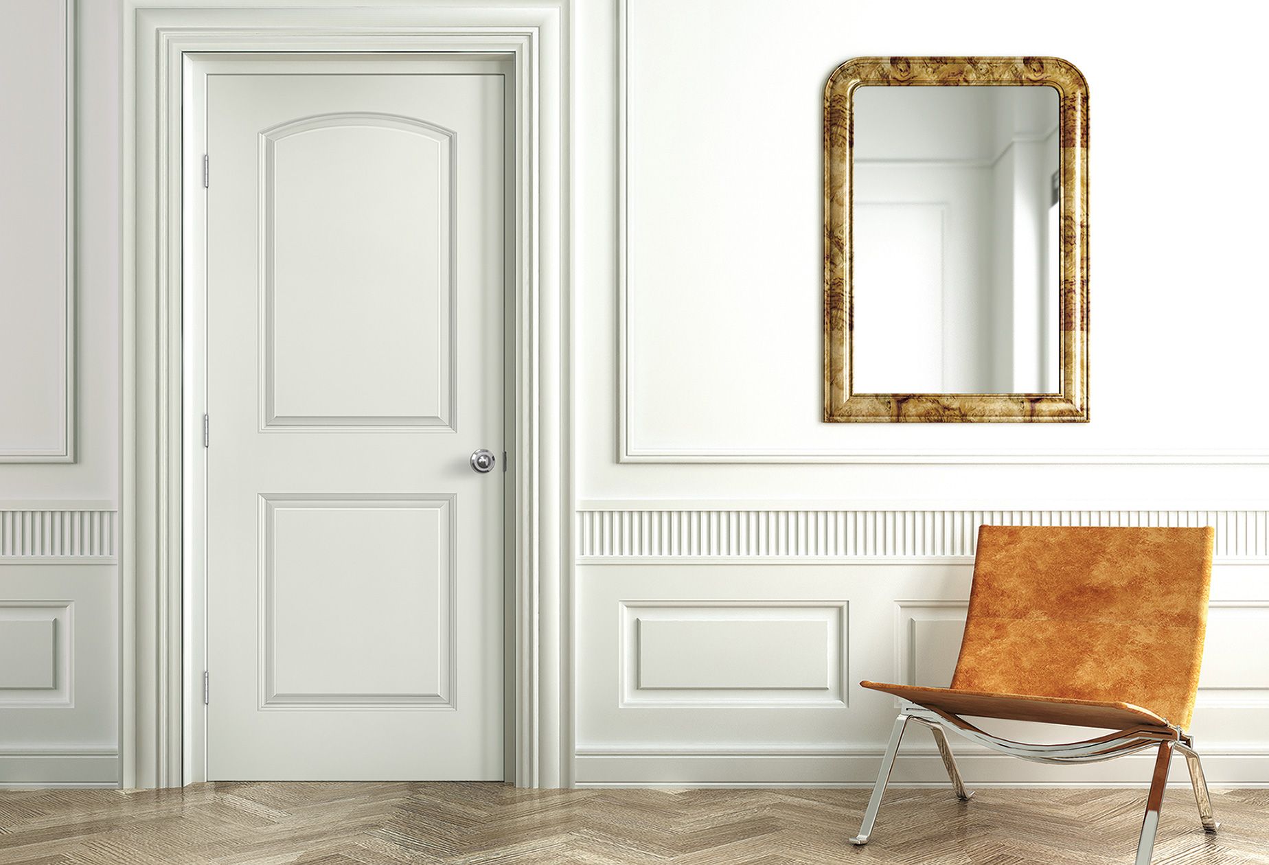 Interior Classic 2-Panel Arch Top Primed Door — Lux Doors