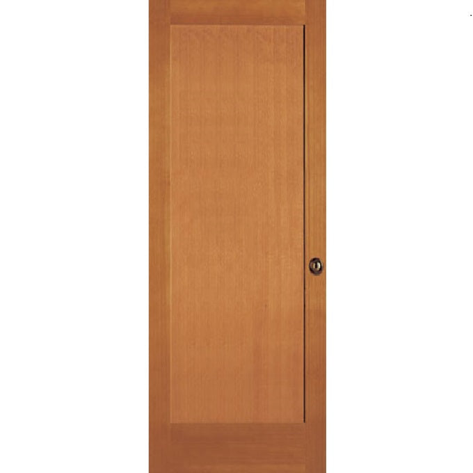 Interior Flat 1-Panel Shaker Stain Grade Doug-Fir Wood Door