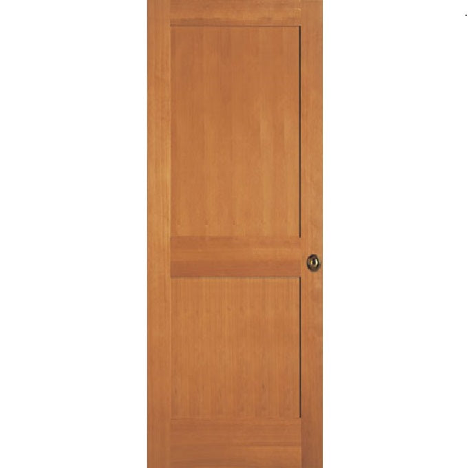 Interior Flat 2-Panel Shaker Stain Grade Doug-Fir Wood Door — Lux