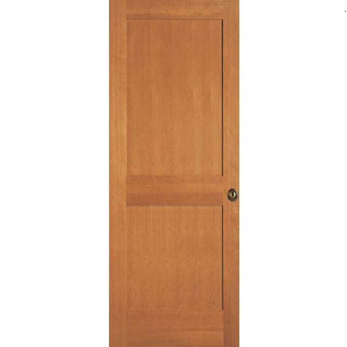 Interior Flat 2-Panel Shaker Stain Grade Doug-Fir Wood Door