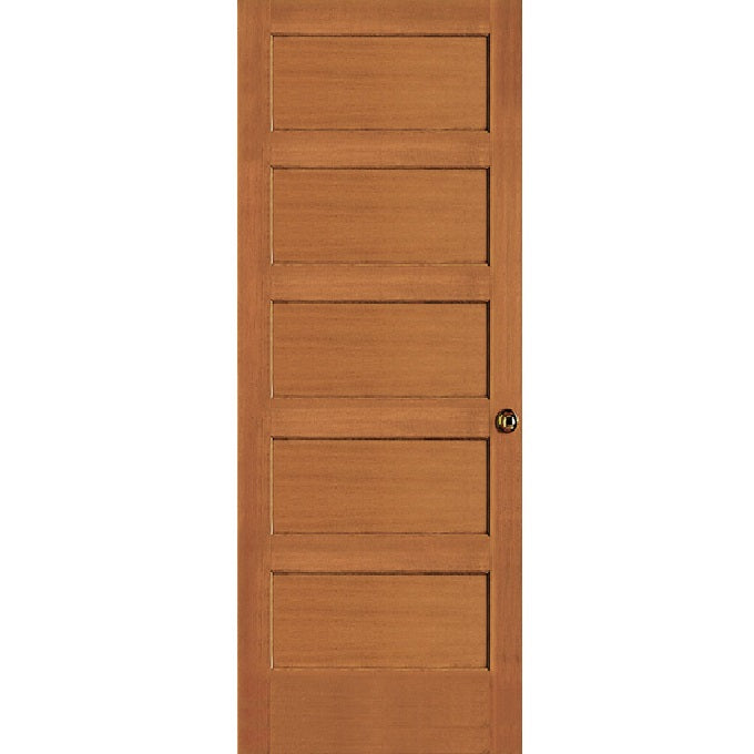 Interior Flat 5-Panel Shaker Stain Grade Doug-Fir Wood Door