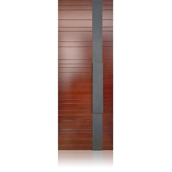 Nova - Modern Mahogany Wood Entry Solid Door With Solid Iron Plate Handle