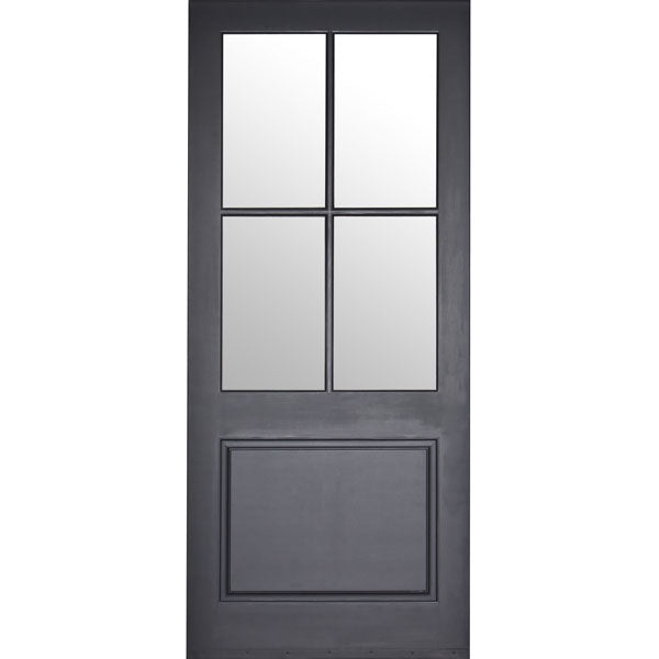 Quatro - 4-Lite Mahogany Wood Entry Solid Door with Clear Glass — Lux Doors