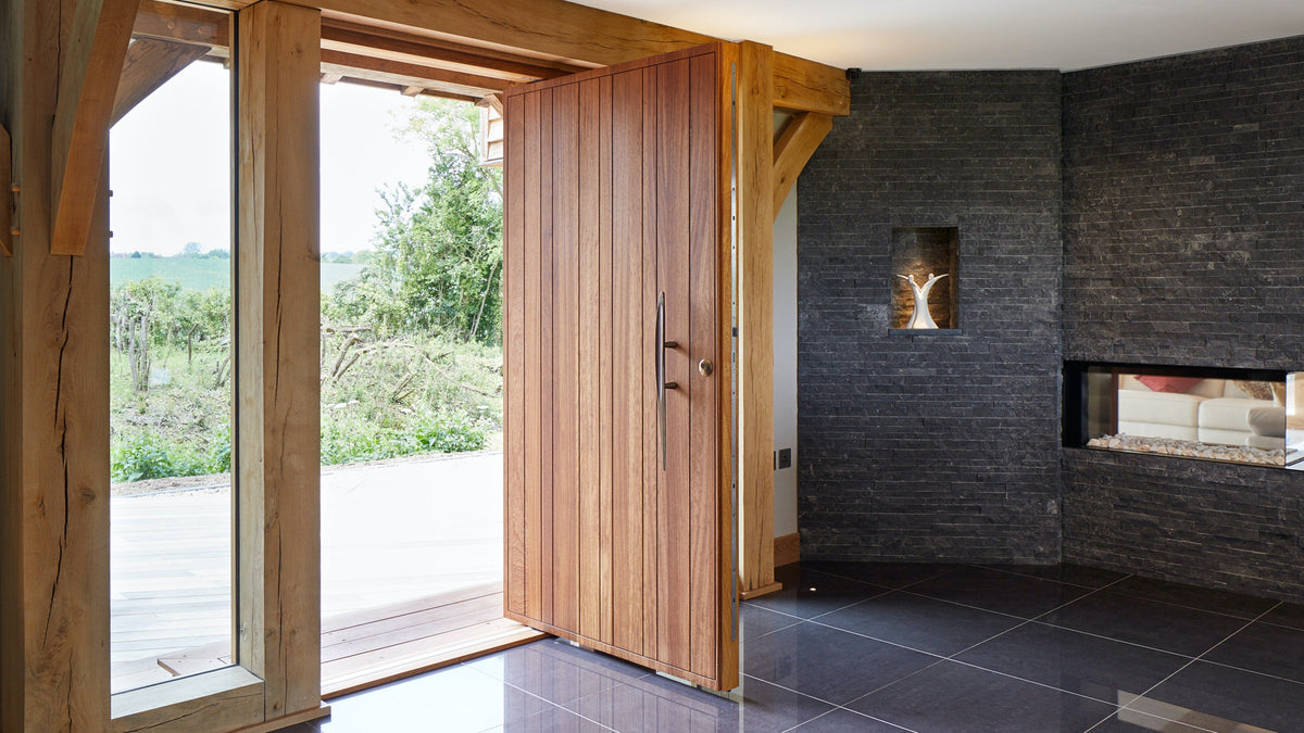 Tokyo - Exterior Modern Solid Wood Pivot Door — Lux Doors