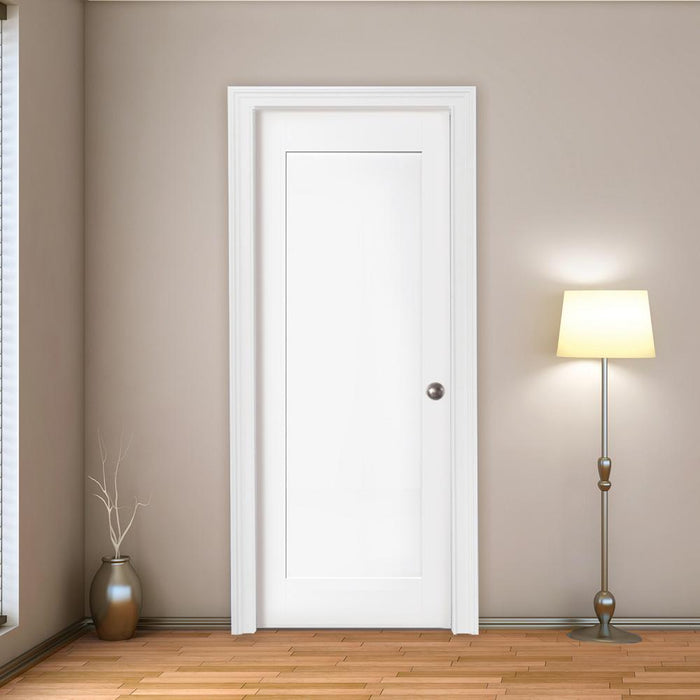 One Panel Interior Flat 1-Panel Shaker Primed Door [1-3/8