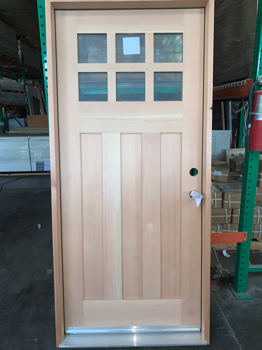 Wright - Craftsman Doug Fir Wood with Clear Glass Entry Door