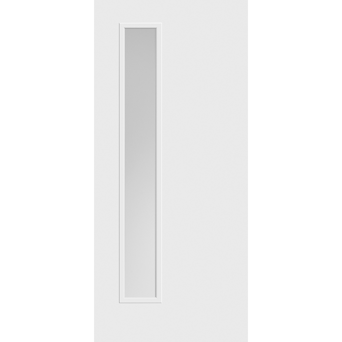 Belleville Smooth Fiberglass Vertical 1-Lite (Left-Side) Pearl Glass Modern Door
