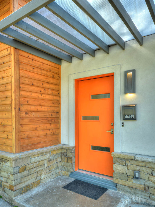 3 Horizontal Light - Exterior Modern Mid Century Solid Unfinished Doug Fir Wood Door