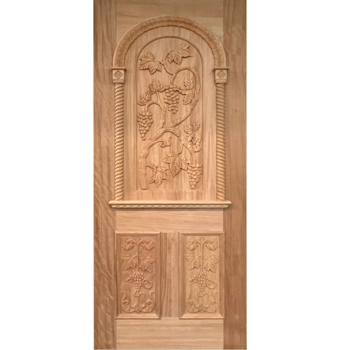 Vino - Spanish Design with Decorative Carving Solid Mahogany Door